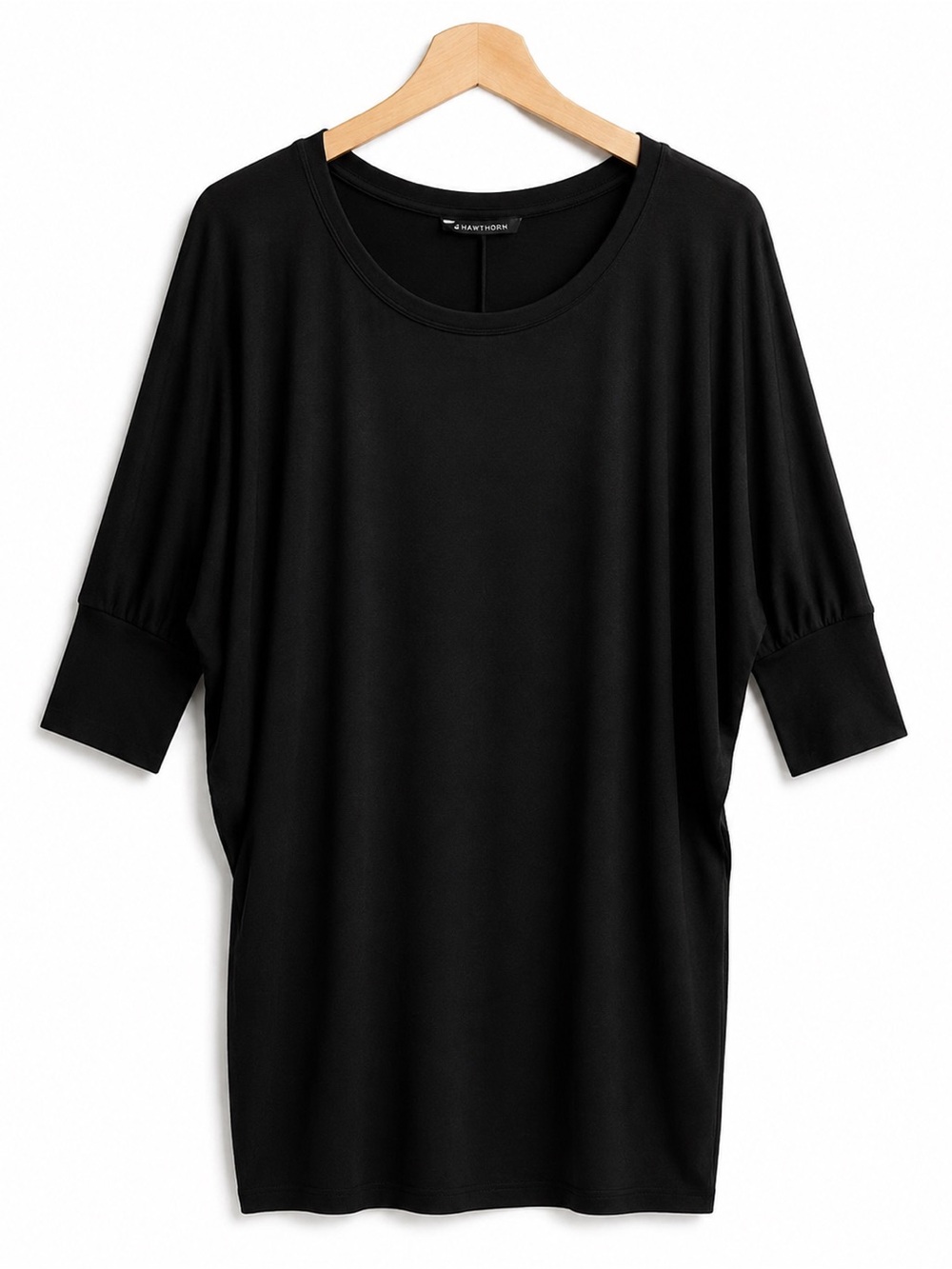 41 Hawthorn Queensland Dolman sleeve Jersey Knit Top Black S elevated basic chic